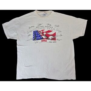 Vintage Olympic Shirt Extra Large 1996 Wheel of Fortune USA Team‎ American Flag